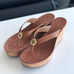 Tory Burch wedge sandals size 7.5, mint condition